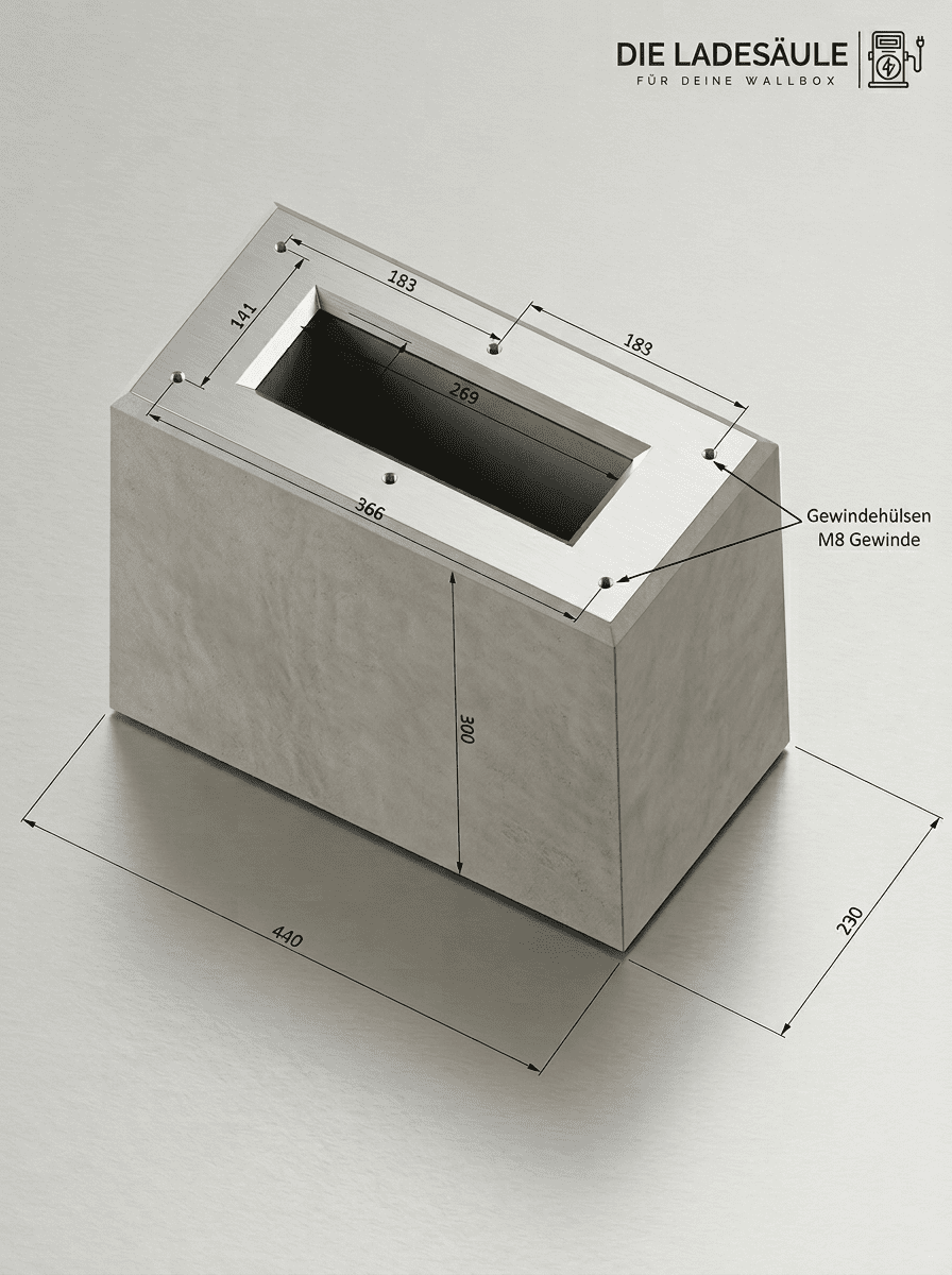 Betonfertigfundament für KEBA KeContact Standfüße P20 / P30 / P40