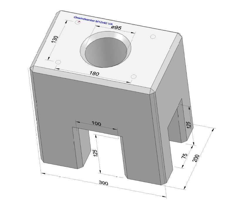 Betonfertigfundament für Reev Payment Terminal – 31 kg Standfuß
