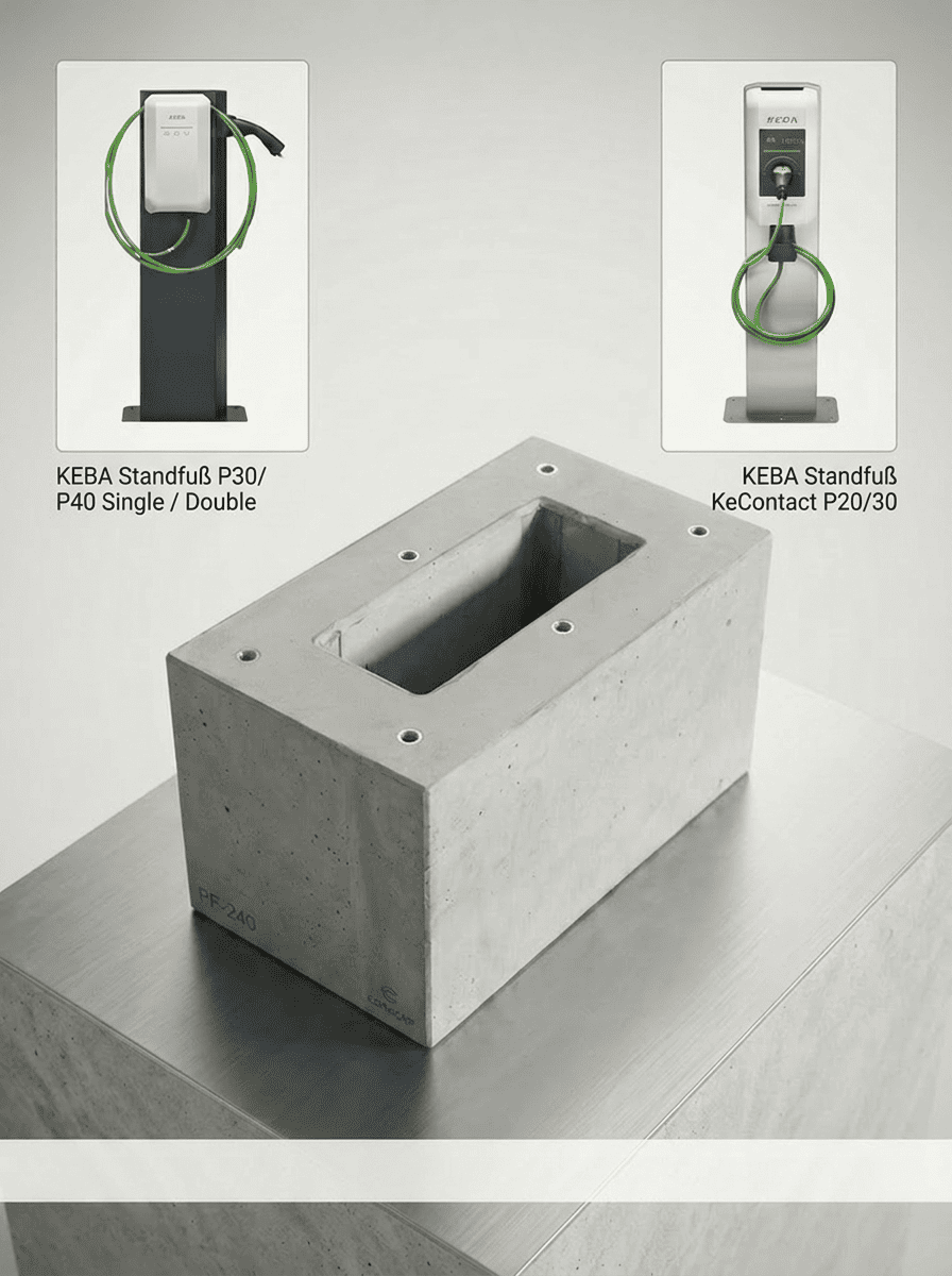 Betonfertigfundament für KEBA KeContact Standfüße P20 / P30 / P40