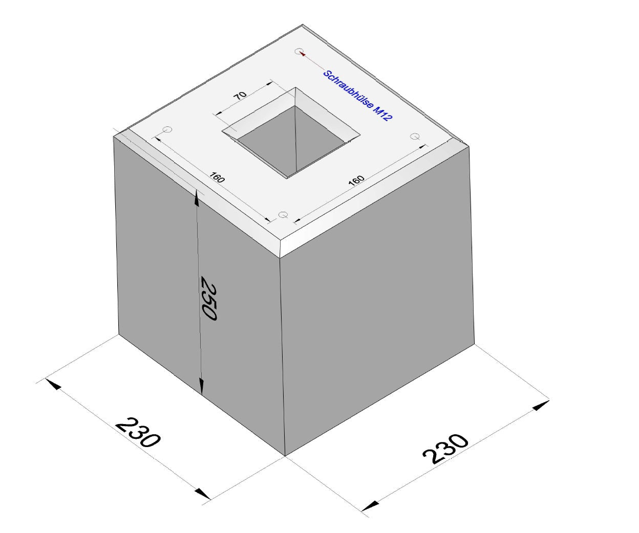Fertigbetonfundament für Schneider Electric Stele und Standfuß Modelle