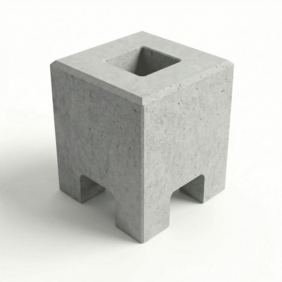 Universal Fertigfundament für Ladesäulen mit Schwerlastankern 600x500x500 mm