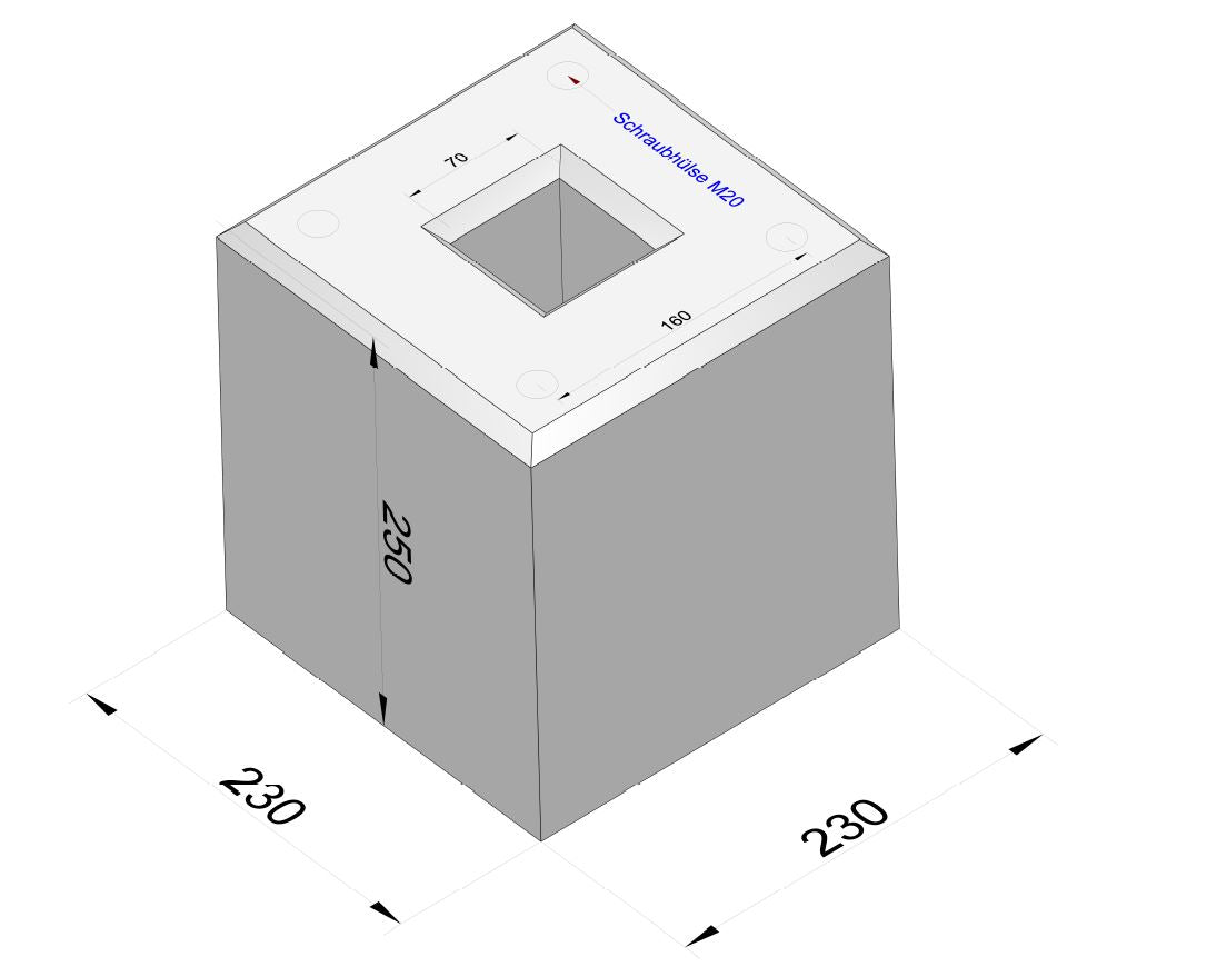 Fertigbetonfundament passend für Original Easee Base 1-Way, 2-Way, 4-Way (90322)