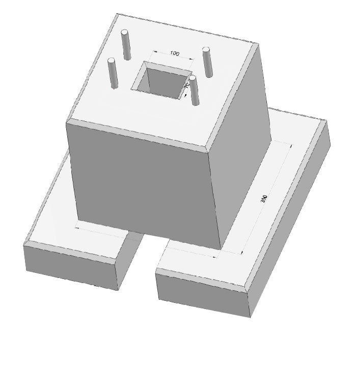 Fertigfundament aus Beton für ePole Ladesäulen von Innogy, Compleo, EON)